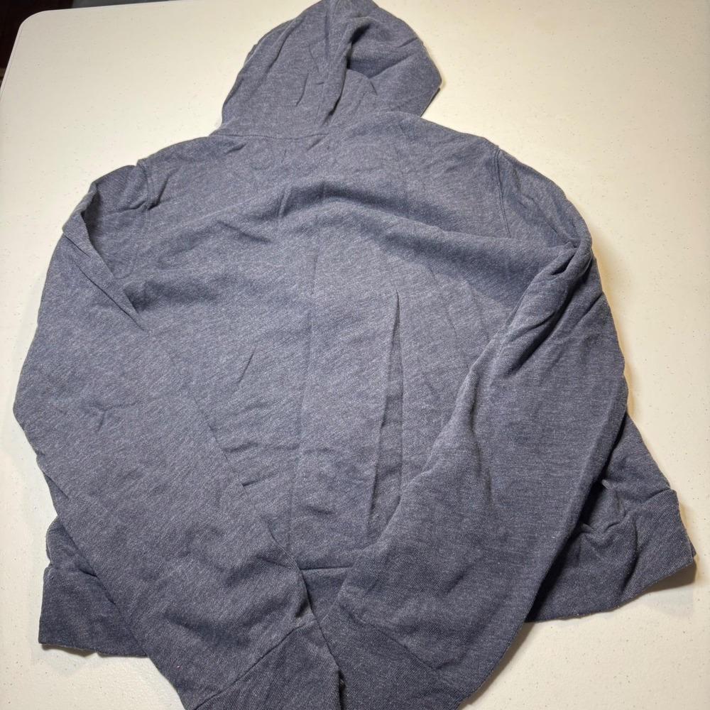 Hollister Zip Up Hoodie Y2k Style Women Large Navy Blue Full Soft Zip Sweatshirt - Picture 3 of 6